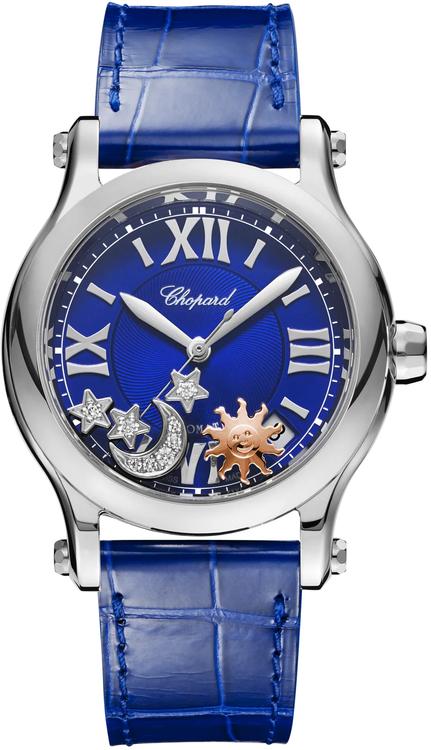 Chopard Happy Sport Sun Moon Stars Womens 278559-3011