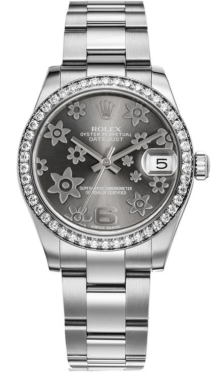 Rolex Datejust Midsize Stainless Steel Factory Diamond Bezel and