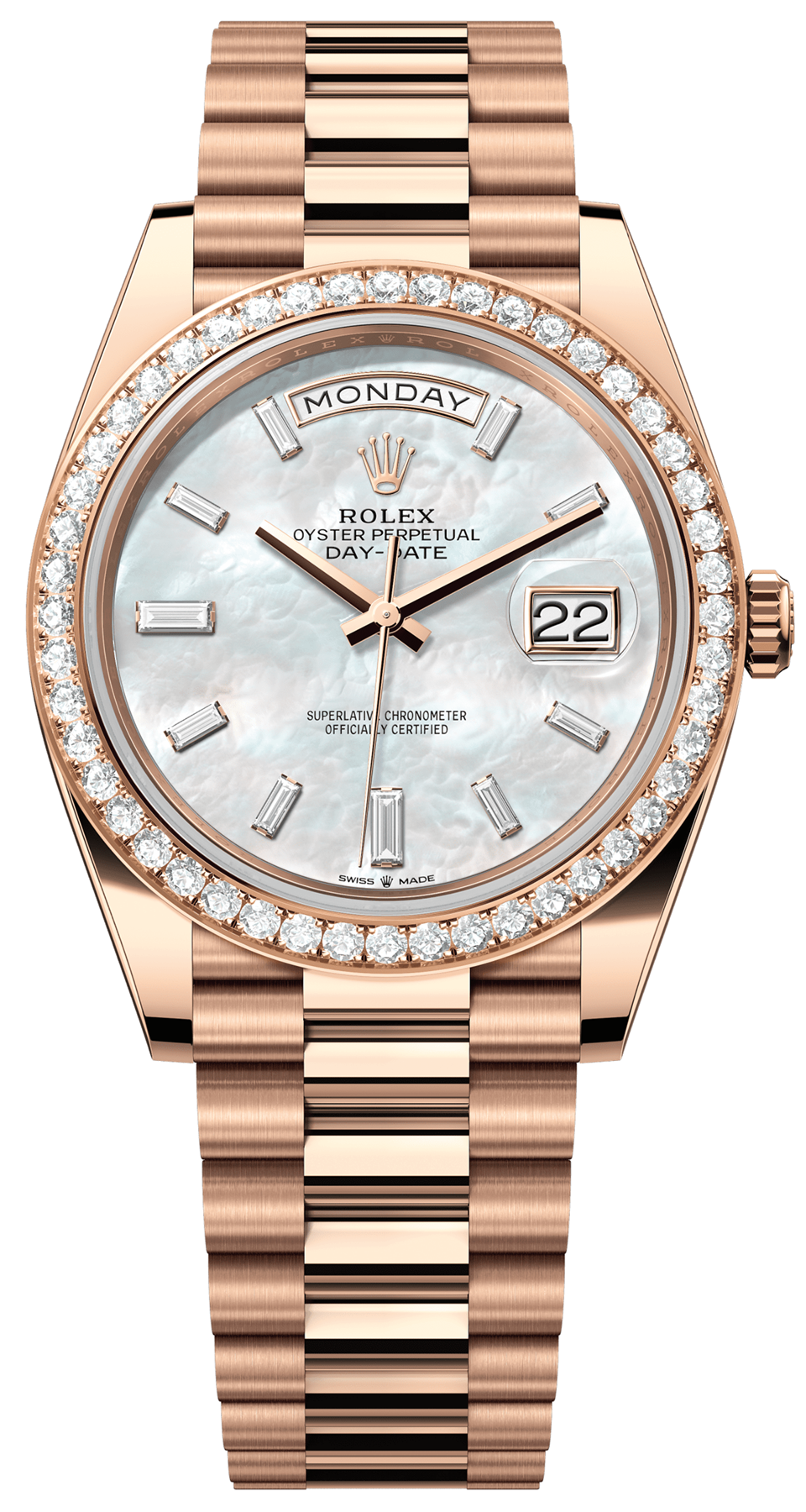 Rolex Men's Day-Date President 40mm Rose Gold Diamond Bezel