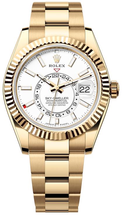 Rolex Yellow Gold Sky Dweller 336938 White