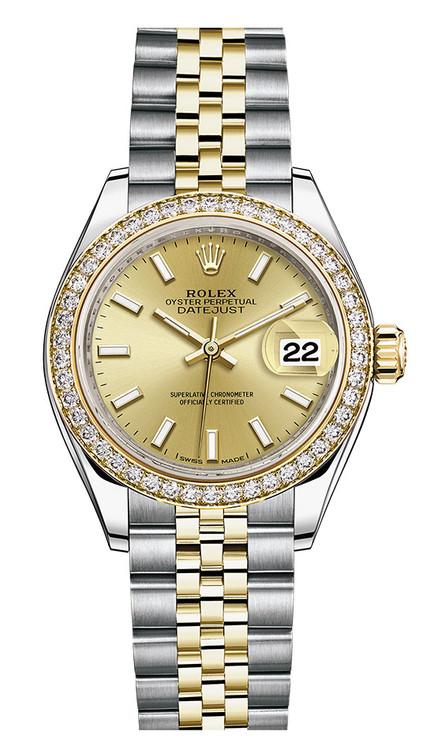 ティファ　ボディシャッド Rolex Lady Datejust 28mm Diamond Bezel Two-Tone 279383 CIDJ