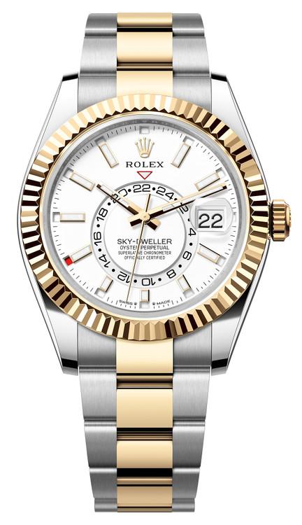 Rolex Stainless Steel and Yellow Gold Sky Dweller 336933 White