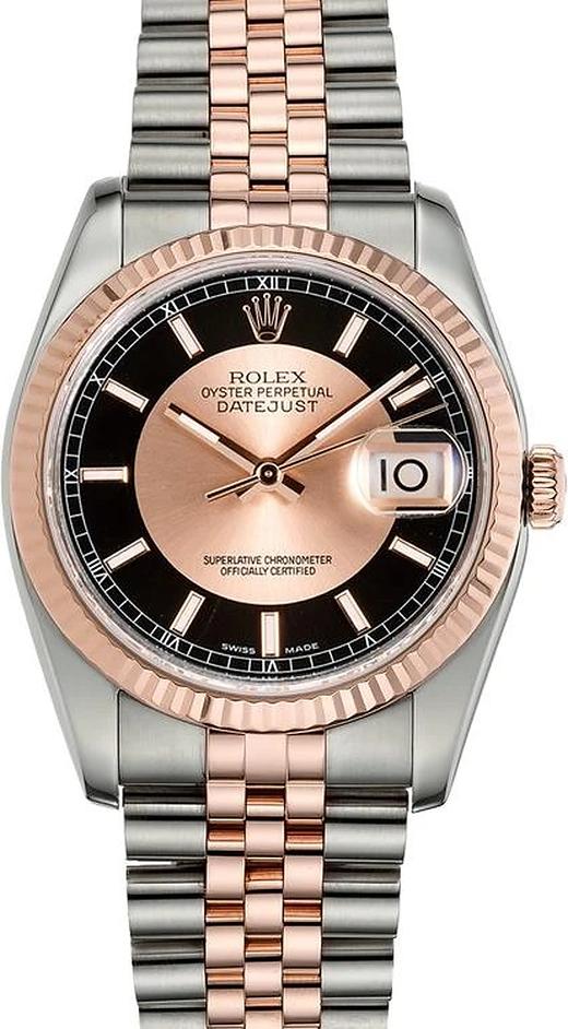 Rolex Datejust Rose Two-Tone Tuxedo Dial 116231