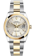 Rolex New Style Datejust Two Tone Smooth Bezel Silver Index Dial on Jubilee Bracelet