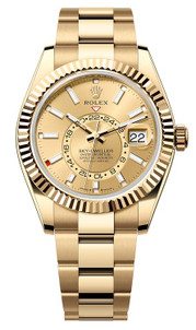 ROLEX ゴールド 掛時計 Rolex Yellow Gold Sky Dweller 336938 Champagne