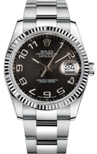 Rolex 116234 Datejust 36mm Steel with Black Concentric Arabic Dial
