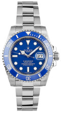 Rolex Stainless Steel Submariner Ceramic Factory Blue Dial 116610