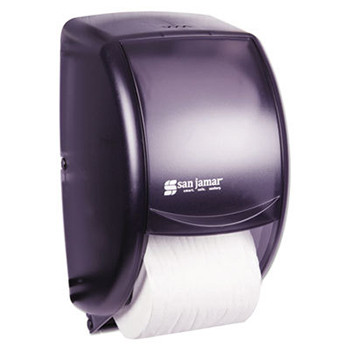 San Jamar R3670BKSS Summit 5 1/2 Double Roll Toilet Tissue Dispenser -  Black