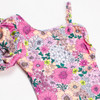 One Piece Puff Shoulder Swimsuit in Mod Floral Pink
