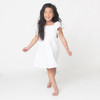 Shade Critters White Gauze Girls Smocked Flutter Sleeve Dress 3-14