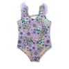 Shade Critters Mod Purple Floral Fringe Back Girls One Piece Swimsuit