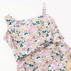 Back Detail of Shade Critters Pink Ditsy Floral Wrap Girls One Shoulder One Piece Cute Swimsuit.