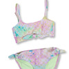 Detail of Shade Critters Watercolor Eyelet Girls Knot Two Piece Bathing Suit