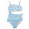 Shade Critters Blue Floral Patchwork Girls Cute Cutout One Piece Swimsuit