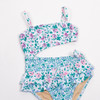 Shade Critters Swimwear Blue Floral Patchwork Girls Cutout One Piece Swimsuit