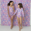 Shade Critters Candy Swirl Girls Long Sleeve One Piece Swimsuit