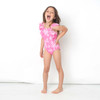 Shade Critters Swimwear Cute Bubblegum Pink Eyelet Girls Ruffle Shoulder One Piece Swimsuit