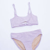 Shade Critters Swimwear Cute Purple Gingham Tween Girls Knot Bikini