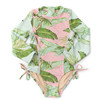 Shade Critters Cabana Palms Girls Shimmer Long Sleeve One Piece Swimsuit 6m-10