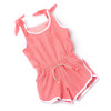 Detail of Coral Terry Girls Active Romper 3-14
