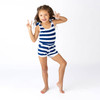 Shade Critters Swimsuit Navy Stripe Terry Girls Active Romper 3-14