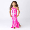 Hot Pink Girls Sequin One Shoulder One Piece Swimsuit 3-10
