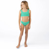 Shade Critters Front View of Swimsuit Green Girls Crinkle Textured Bikini on Model