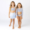 Shade Critters Detail of  Swimsuit Blue Girls Pleated Active Skirt 3-14