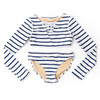 Shade Critters Nautical Stripe Girls Lace Up Cropped Rashguard Swim Set 4-14