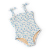 Detail of Cottage Rose Blue Girls Terry Smocked One Piece Swimsuit 6m-10 Detail of Cottage Rose Blue Girls Terry Smocked One Piece Swimsuit 6m-10