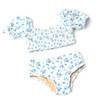Detail of Cottage Rose Blue Girls Terry Smocked Mid Rise Bikini 2-10 Detail of Cottage Rose Blue Girls Terry Smocked Mid Rise Bikini 2-10