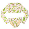 Shade Critters Hibiscus Botanical Pink Girls Cropped Rashguard Swimsuit Set 4t-14