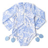 Shade Critters Tropical Blues Girls Long Sleeve One Piece Swimsuit 6m-10