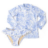 Shade Critters Tropical Blues Girls Rashguard Swimsuit Set 6m-6