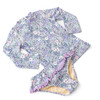 Children's Bathing Suit By Shade Critters Flower Power Purple Rashguard Swimsuit Set 6m-6