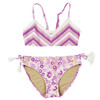 Shade Critter Purple Ditsy Floral Girls Crochet Tie Back Two Piece Swimsuit 7-14