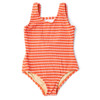 Shade Critters Orange Stripe Girls Crinkle One Piece Swimsuit 2t-10