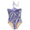 Shade Critters Purple Girls Sequin Halter One Piece Swimsuit 3t-10