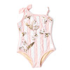 Kids Swim Brand Shade Critters Butterfly Stripe Girls Sequin One Shoulder One Piece Swimsuit 3t-10