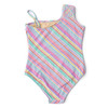 Alternative shot of Shade Critters Diagonal Stripe Girls Shimmer One Piece Swimsuit 3t-14