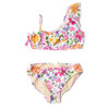 Shade Critters Summer Gardens Girls One Shoulder Two Piece Swimsuit 4t-14