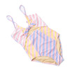 Kids Swim Brand Shade Critters Pastel Stripe Girls Monokini One Piece Swimsuit 4t-14
