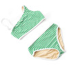 Kids Swim Brand Shade Critters Green Stripe Girls Ribbed One Shoulder Two Piece Swimsuit 4t-14