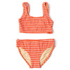 Shade Critters Orange Stripe Girls Crinkle Two Piece Swimsuit 2t-10