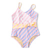 Shade Critters Pastel Stripe Girls Faux Wrap One Piece Swimsuit 6m-10 Shade Critters Pastel Stripe Girls Faux Wrap One Piece Swimsuit 6m-10