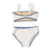 Alternative shot of Shade Critters White & Navy Girls Embroidered Two Piece Swimsuit 7-14