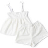 Shade Critters White Girls Crochet Peplum Tank & Short Cover Up Set 3t-14