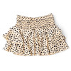 Dalmatian Leopard Girls Smocked Ruffle Active Skirt 3t-14