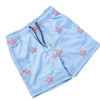 Angled view of Octopus Icon boys swim trunks highlighting embroidered octopus detail.