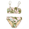 Shade Critters Blush Tropics smocked swim set shown from the front, featuring the soft pink tropical print and stretchy smocked top with slim straps.